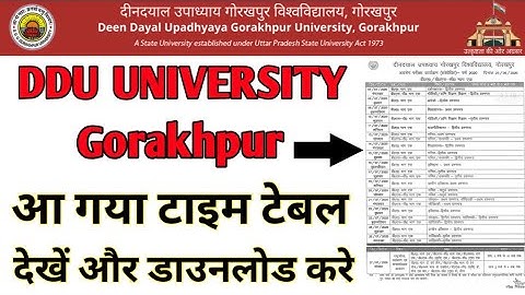 DDU University Gorakhpur New Time Table DDU University Time Table 2020 B.A B.Sc B.com M.A Exam Date