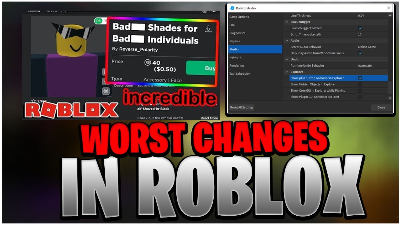 5 Worst Changes Ever Made To Roblox Youtube - top 5 worst best faces in roblox