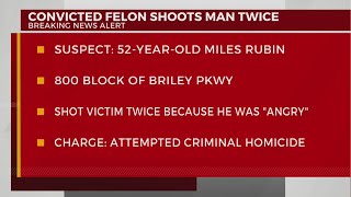 Convicted felon shoots man twice on Briley Parkway