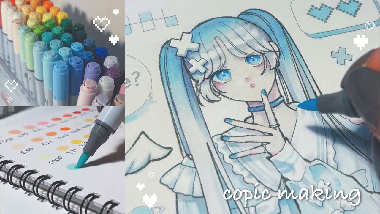 【アナログ】初コピックで女の子塗ってみた✧˖°. | copic making | 作業音 BGM