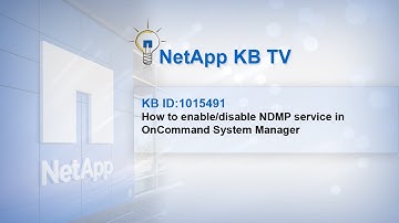 How to enable or disable NDMP service in OnCommand System Manager