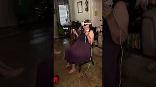 Grandma Nungesser riding VR roller coaster part 2 🤣🤣🤣