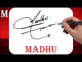 Madhu name signature style  m signature style  signature style of my name madhu