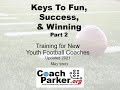 Key to Fun, Success and Winning in Youth Football Video Podcast Coach Parker Coaching Youth Football