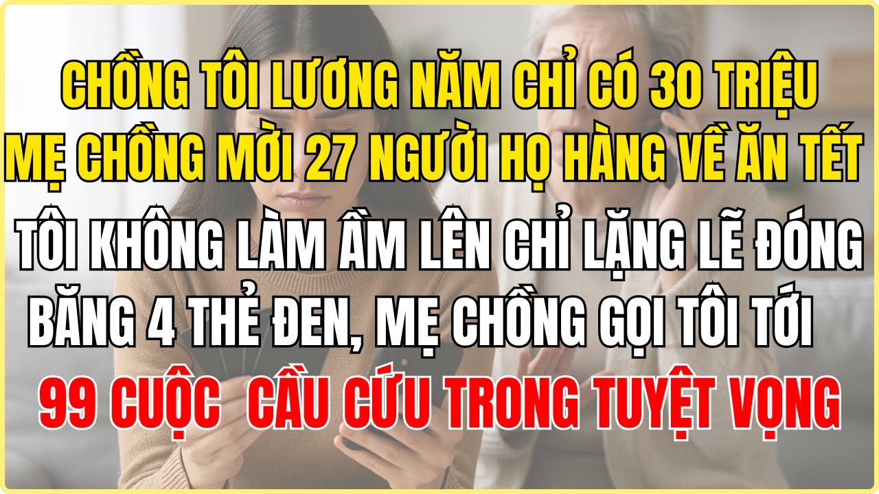 Chồng tôi lương năm chỉ có 30 triệu, mẹ chồng mời 27 người họ hàng về ăn tết  tôi không làm ầm lên
