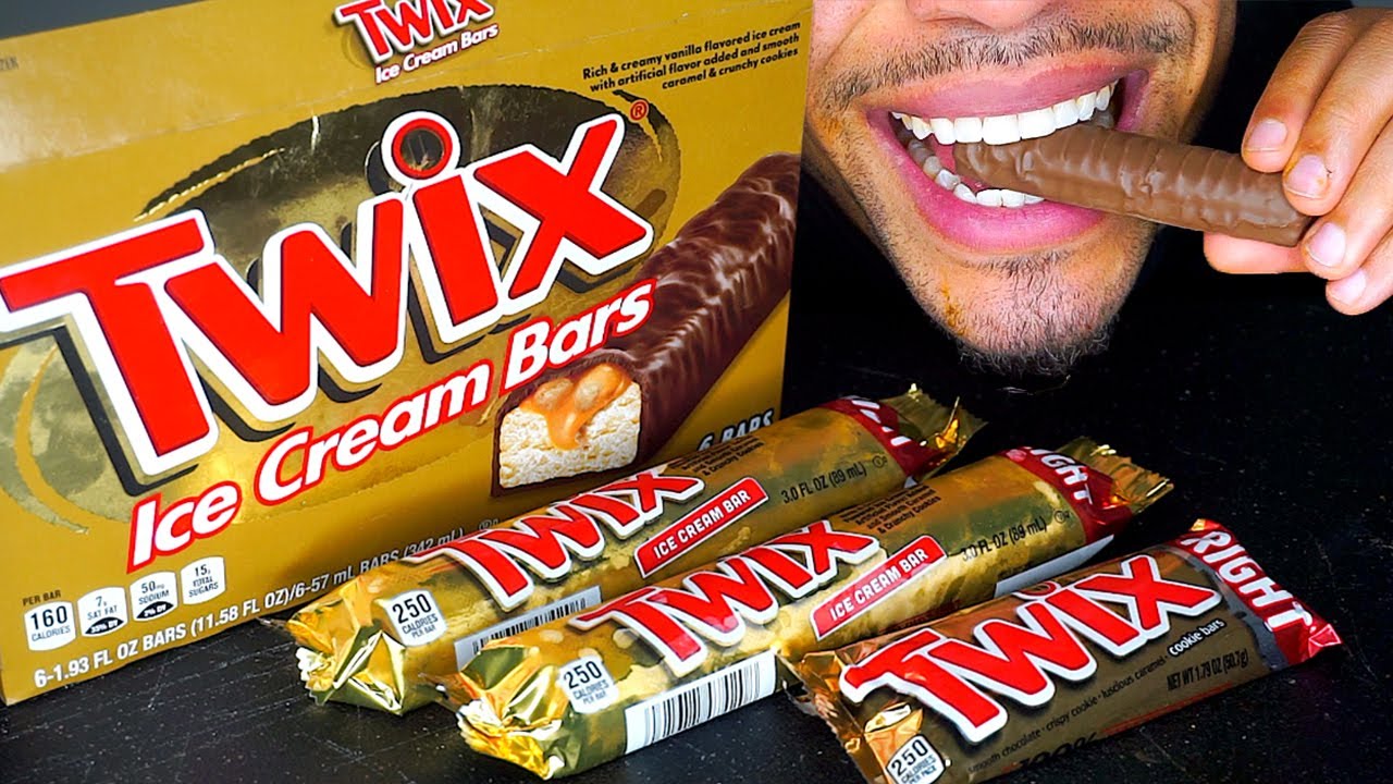 ASMR TWIX ICE CREAM COOKIES AND CREAM BARS (LEFT RIGHT) *CHOCOLATE