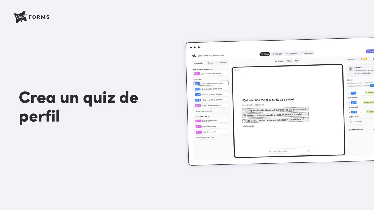 Cómo crear un quiz de descubrimiento de perfil