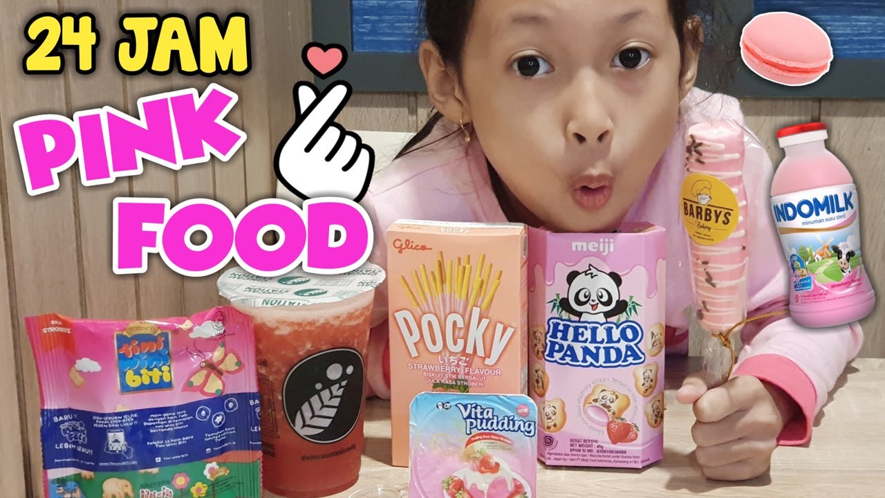 24 Jam Makan Warna Pink ♥﻿ Dari Pagi Hingga Malam Ya Aqilla | Aqilla's Diary