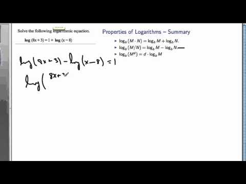 Simplifying logarithms and