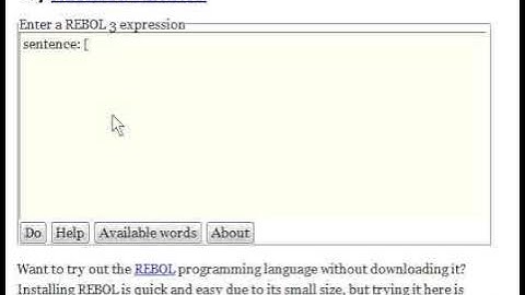 rebol online: try Rebol without downloading it !