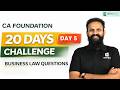 20 Days Question Challenge 🔴 Day 5 – CA Foundation Law | CS Sai | ArivuPro