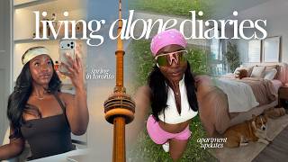 LIVING ALONE in TORONTO | getting back on track, apartment decorating & running journey updates