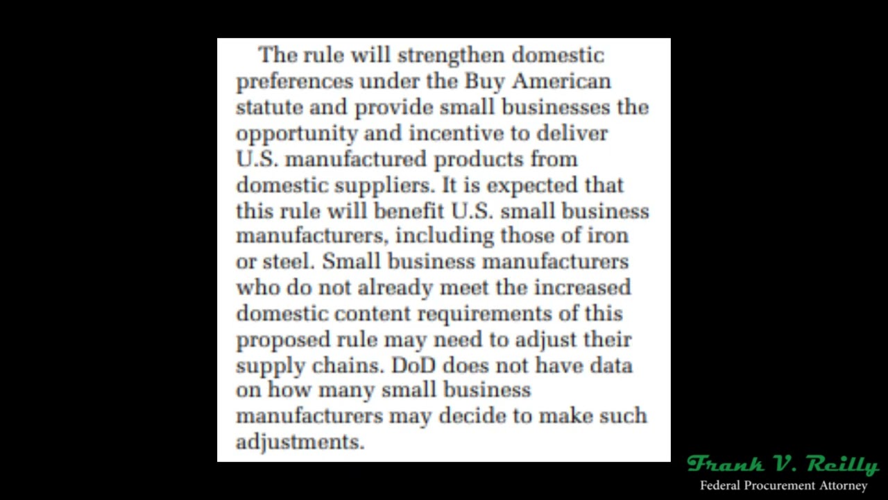 48 CFR Parts 225 & 252 amended to implement more aggressive implementation of the Buy American Act.