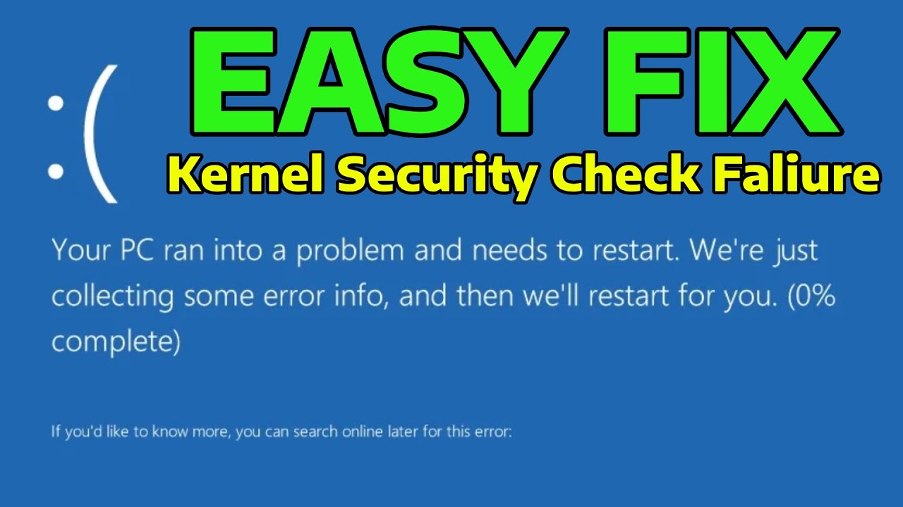 Computer Error 2025 (2025) Fix Stop Code Kernel Security Check Failure Windows BSOD Error ...