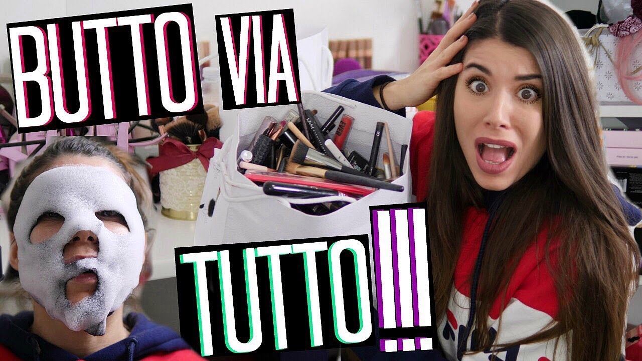 MEGA DECLUTTERING TRUCCHI 2019!😱BUTTO VIA TUTTO e RIORDINO LA CAMERA CON VOI!!! | Adriana Spink