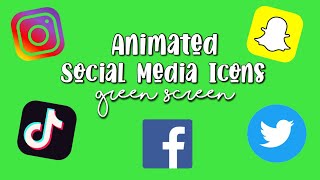 Social Media icons Green Screen