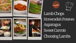 Lamb Chops, Horseradish Potatoes, Asparagus, Sweet Carrots & Choosing Lambs (#1230)
It’s a healthy meal full of flavor and nutrition. Sear lamb chops (learn about their amazing health benefits) and brush with a delicious Asian style glaze with a side of horseradish potatoes, sweet carrots and easy asparagus. Learn how to turn your tomatoes into canned marinara sauce and head out to the farm to see which lambs would be the best for breeding, selling, keeping or eating.
Subscribe NOW to Tim Farmers Country Kitchen:
http://bit.ly/1haLDn8
Watch Tim Farmers Country Kitchen on KET Saturday 7 PM
Get more Tim Farmers Country Kitchen:
Follow: http://Twitter.com/TimFarmerKY
Like: https://www.facebook.com/TimFarmersCountryKitchen
Pin: http://www.pinterest.com/timfarmerky/
Website: http://www.TimFarmersCountryKitchen.com Lamb Chops, Horseradish Potatoes, Asparagus, Sweet Carrots & Choosing Lambs (#1230)