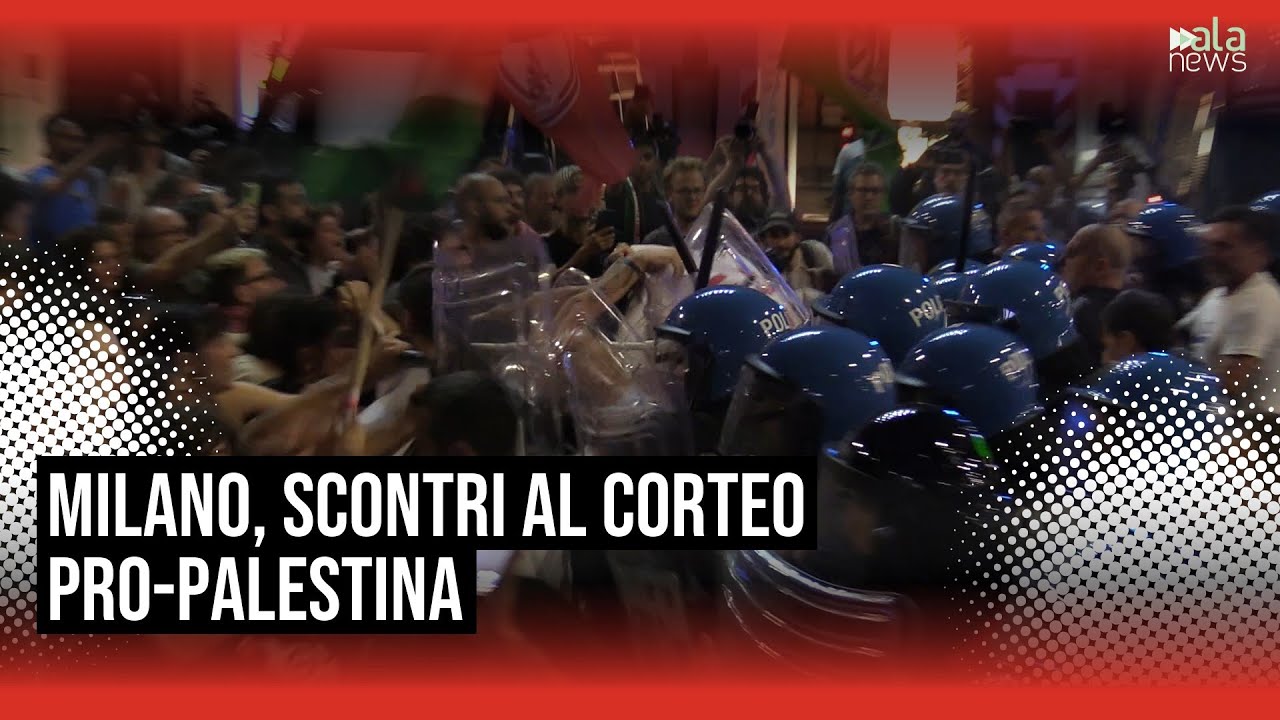 Milano, scontri al corteo pro-Palestina