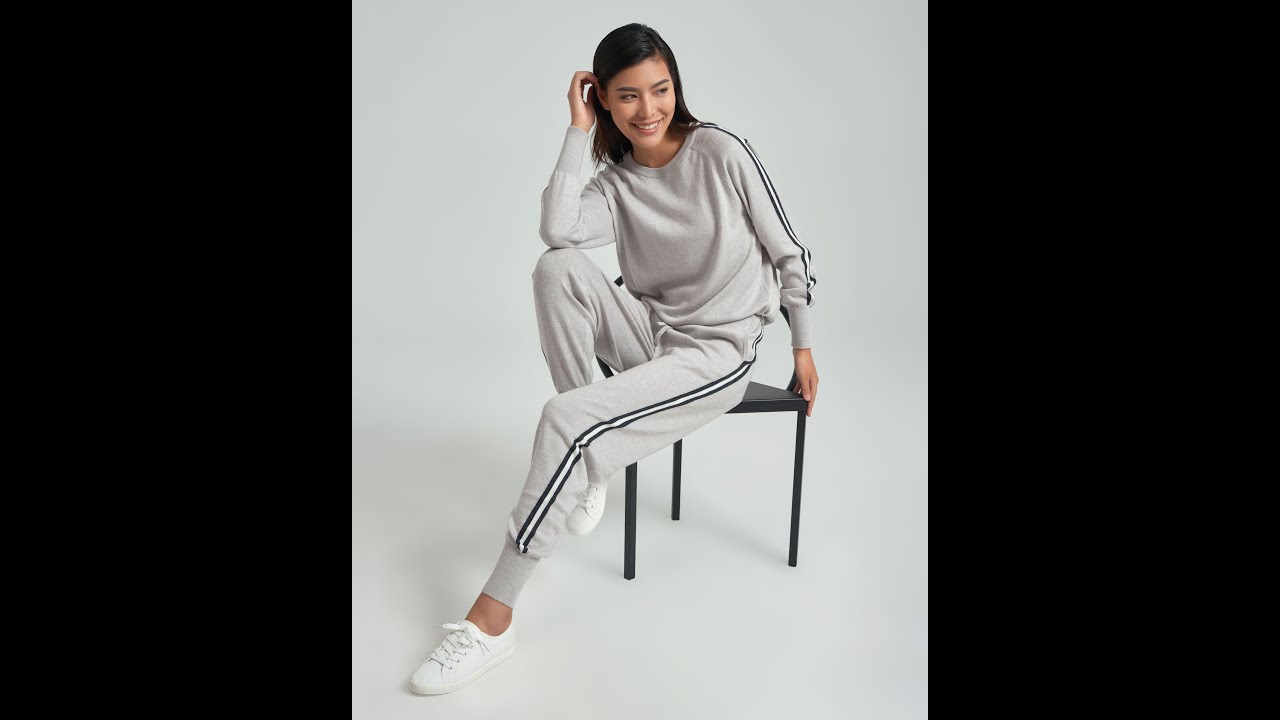 The Revel Jogger Set | The Side Striped Band Jogger Set | The Cashmere Cotton Sport Lounge wear