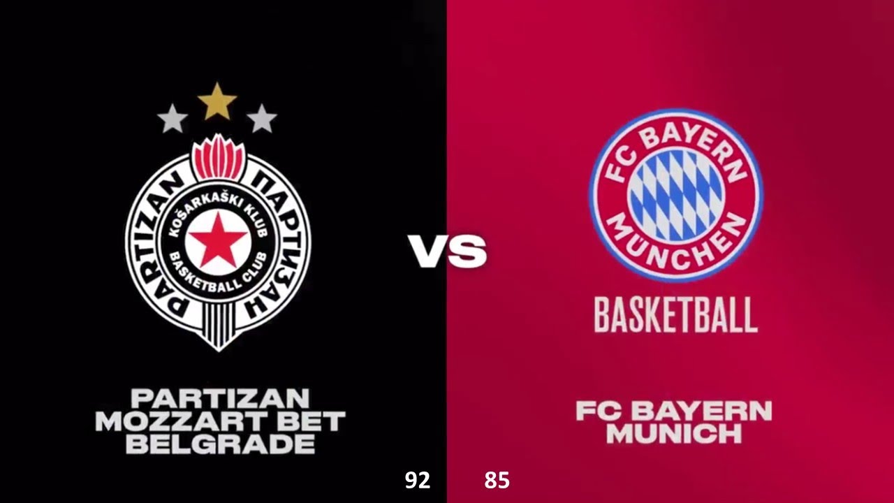 EUROLEAGUE - Round 14 - Partizan vs Bayern 92:85, December 4, 2025, Highlights
