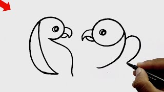 How To Draw Beautiful Parrot From C9 | Parrot Drawing Easy For Beginners | Online Drawing | Drawing