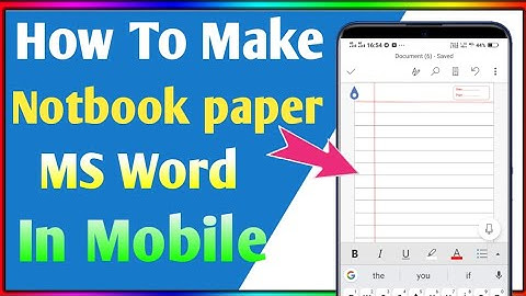 how to make notebook paper ms word in Mobile | Notebook page create ms word in Hindi |
