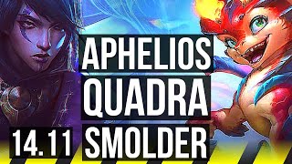 APHELIOS & Bard vs SMOLDER & Zilean (ADC) | Quadra, Legendary, 15/3/6 | EUW Master | 14.11