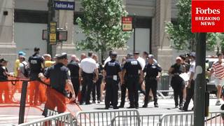 JUST IN: NYPD Prepares Madison Square Garden For NBA Finals Game 5 Watch Party