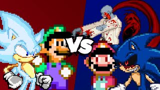 MUGEN Battle - Hyper Sonic/Power Star Luigi vs Sonic.EXE/Power Star Mario/Giygas/Biohazard