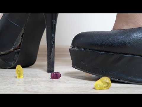 Giantess Crushes Spooky Gummy with Wrecked Heels Close up  Preview