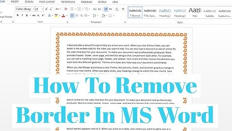 How To Remove A Page Border From MS Word Document | Removing Page Border From Word Document