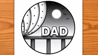 🌙 DAD Love Letter Art ❤️ Easy Pencil Sketch