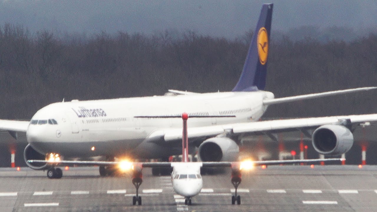 dash 8 vs airbus a340 600 get out of my way lufthansa airbus