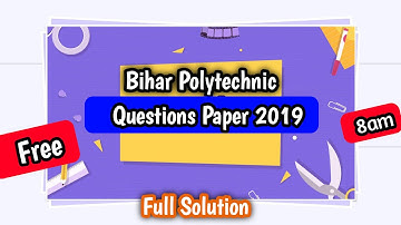 Bihar Polytechnic Previous Year Question Paper Solution 2019 | bihar polytechnic previous year math