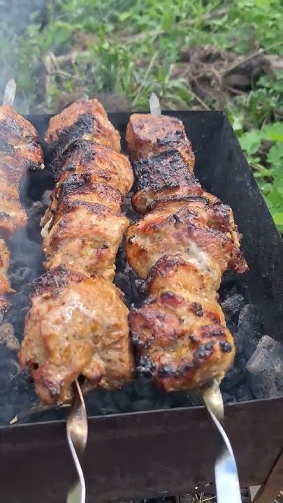 майские шашлыки на даче, жарю свинину на шампурах, финальный переворот ...