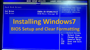 Installing Windows7 - BIOS Setup and Clear Formatting