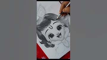 Cute Krishna Ji Drawing//Part-2// #shorts#trending#sketch#art#cutekrishna#littlekrishna#krishna