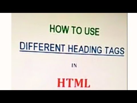 How to use different heading tags in HTML - YouTube