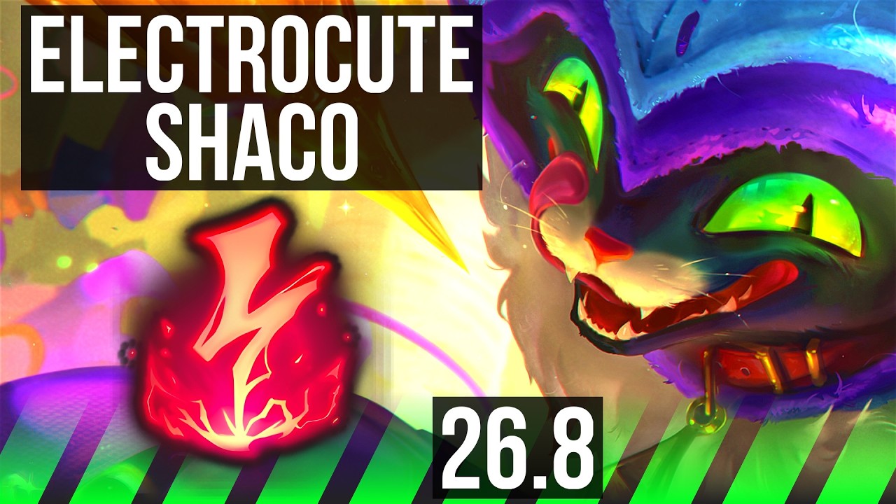 SHACO vs GRAVES (JGL) | Electrocute, Good KDA: 9/1/8 | NA Master | 26.8 ...