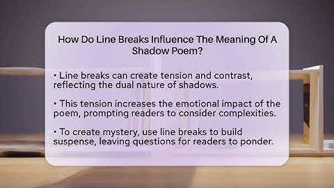 How Do Line Breaks Influence The Meaning Of A Shadow Poem? - The Prose Path