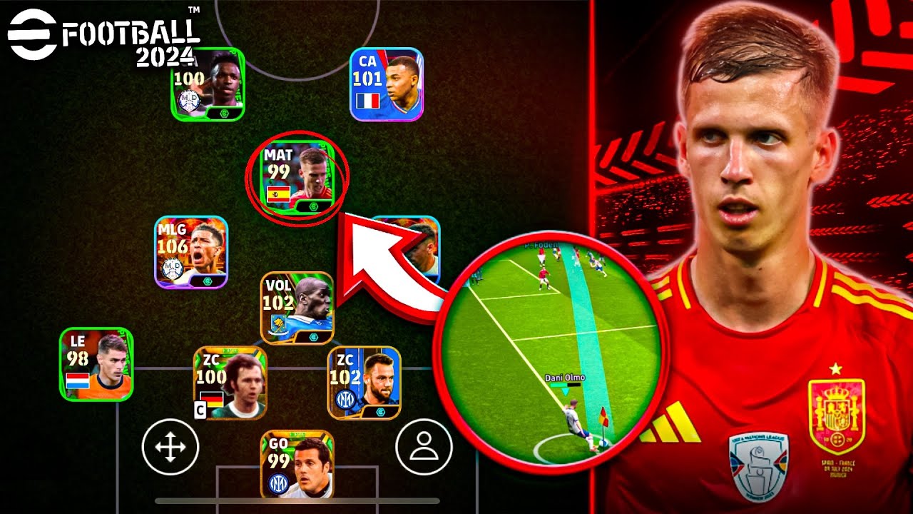 DANI OLMO ESTÁ MUITO BRABO NO EFOOTBALL 2024 MOBILE | REVIEW