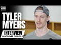 Tyler myers reacts to vancouver canucks vs edmonton oilers playoff series  quinn hughes growth