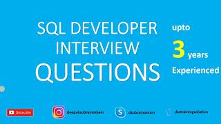 SQL Interview Questions | 3-5 Years | Experienced | Tamil | Part -1