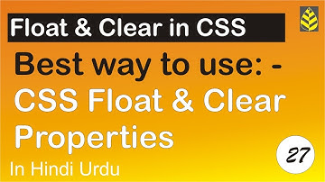 CSS Float & Clear Properties in Hindi/Urdu
