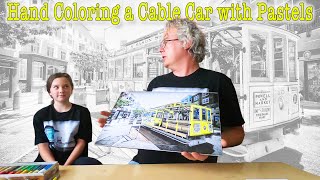 Hand Coloring Black and White Photo with Pastels | Cable Car Turnaround screenshot 4