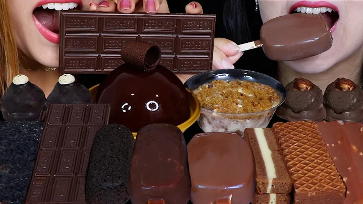 ASMR DARK VS MILK CHOCOLATE DESSERTS (HERSHEY'S CH...