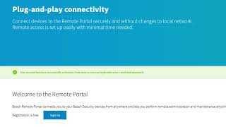 Bosch Security - Remote Portal - Creating a Remote Portal account