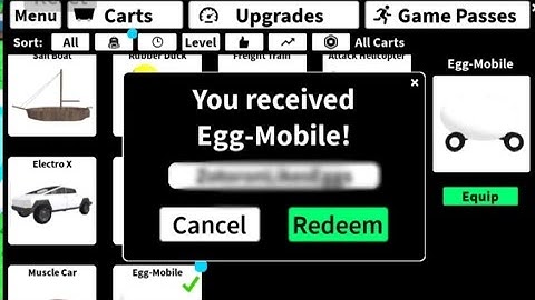 How to get Egg-Mobile in Create a Cart Ride