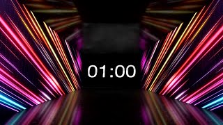 1 Minute Countdown Timer with Dynamic Neon Lights | Perfect for Workouts, Presentations, and Breaks