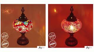 Turkish Lamp, Turkish Desk Lamp, with a Large Size Globe, Handmade in Turkey. Ayslove Special Lamps